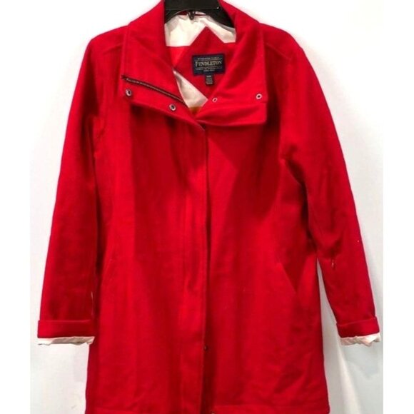 Pendleton Women's Red Wool Blend Mid-Length Coat Size M - Picture 1 of 5